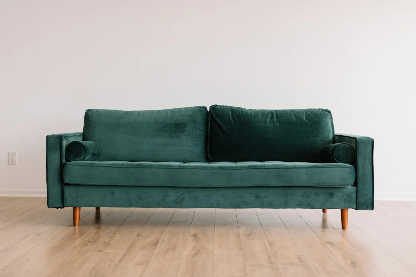 Illustrative living room photograph with a light-colored sofa